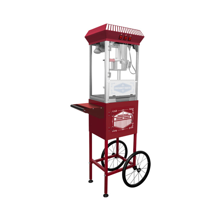 Xh P831 P Movie Theater Style Popcorn Machine Maker With Cart And 12 Ounce Kettle Red, Vintage Style Popper On Wheels