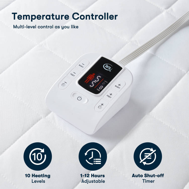 Twin Heated Mattress Pad,White