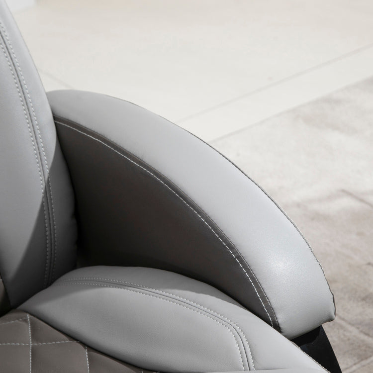 Homcom Pu Recliner Armchair With Footrest, Headrest, And Round Steel Wood Base