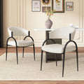 Upholstered Dining Chairs With Metal Legs Set Of 2 ,Beige