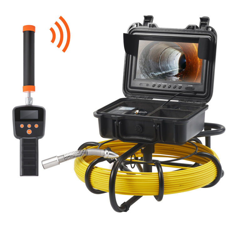 Sewer Camera With 512Hz Locator, 165 Ft 50 M, 9" Pipeline Inspection Camera With Dvr Function, Ip68 Camera With 12 Adjustable Leds, A 16 Gb Sd Card For Sewer Line, Home, Duct Drain Pipe Plumbing