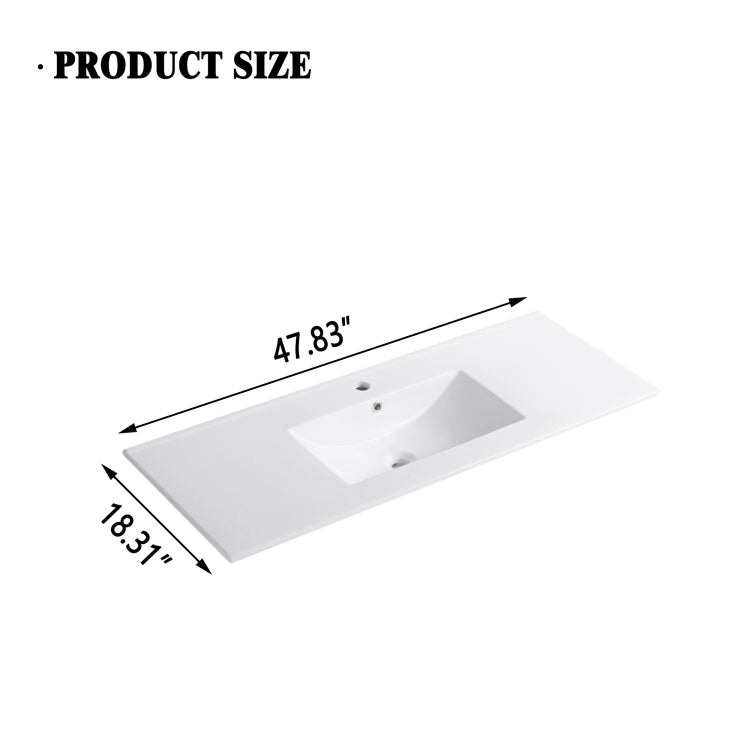 48" Bathroom Vanity Ceramic Sink