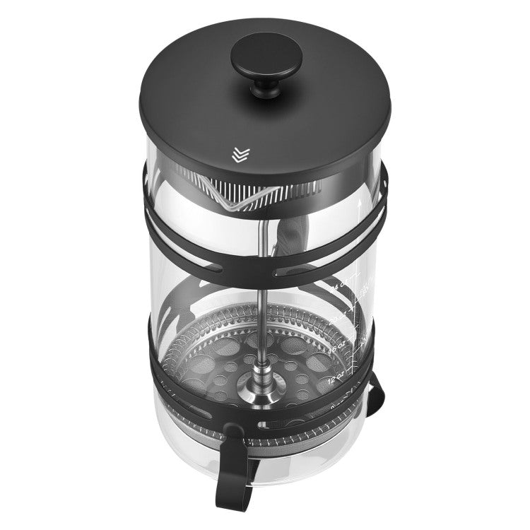 French Press Coffee Maker 34 Oz Borosilicate Glass Coffee Tea Press Silver