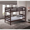 Twin Over Twin Transitional Bunk Bed Arch Design Espresso Finish
