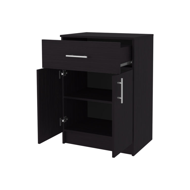 Cope Kitchen Pantry In Melamine With 2 Doors And 1 Drawer, Wengue