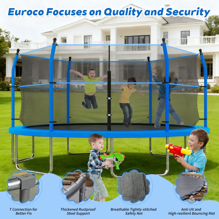 14Ft Trampoline With Ladder And Enclosure Net For Kids And Adults, Heavy Duty 14' Outdoor Trampoline For Backyard