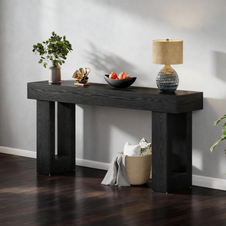 Wooden Console Table, Sofa Side Table, Living Room Table Rectangular Sofa Table Behind The Couch