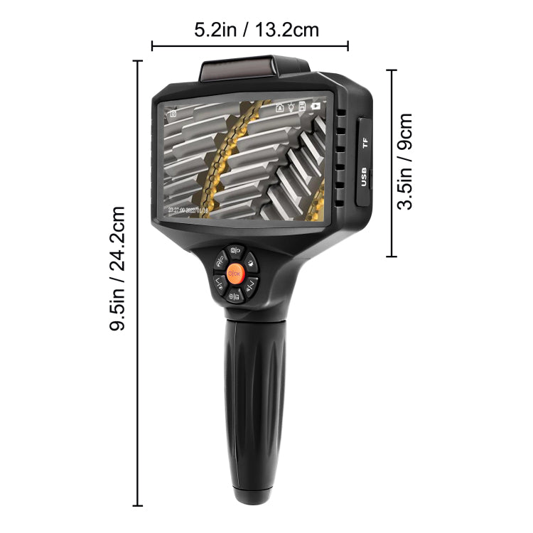 Triple Lens Borescope, 5" Ips Screen Inspection Camera With Lights, 8X Zoom 1080P Hd Split Screen, 10 Led Lights Scope Endoscope Camera For Automotive, Plumbing 16.5Ft Cable, 32Gb Card