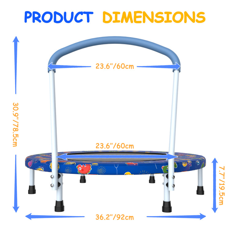 36Inch Mini Trampoline For Kids Ages 1 6 Indoor Outdoor Trampoline With Handle Fun For Kids