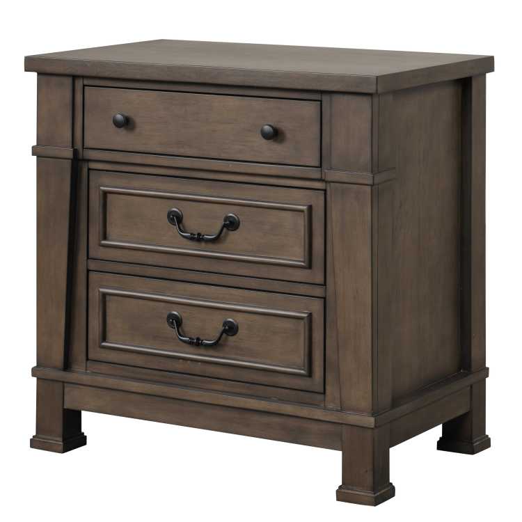 Transitional Style 1Pc Nightstand Usb Port Felt Lined Top And Dovetail Drawers Dark Walnut Finish Bedroom Furniture