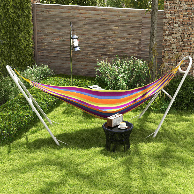 Outsunny Hammock Stand For 2 Person, Portable Adjustable Steel Frame Hammock Stand With Weather Resistant Finish, For 9 14Ft Hammocks, 10.3', 550 Lbs. Capacity, White