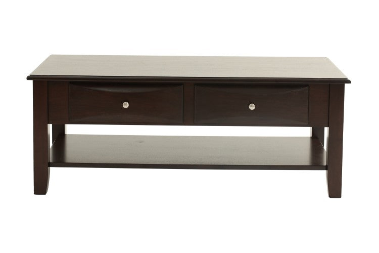 Classic Modern Look Wooden 1Pc Coffee Table Living Room Furniture Table Veneer Top Drawers And Shelf Storage Espresso Antique Black Finish