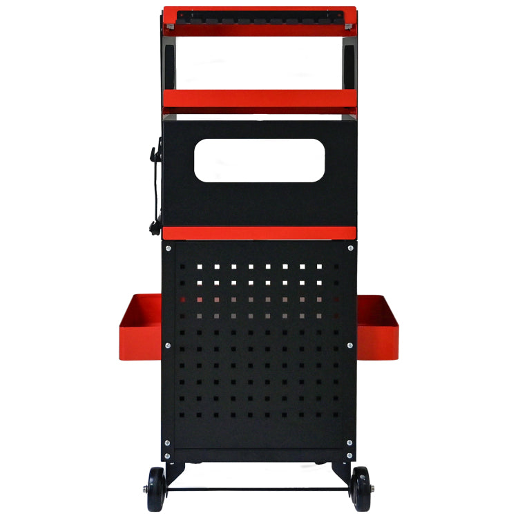 4 Level Multi Functional Diagnostic Trolley,Car Diagnostic Equipment Cart, With 360 Rotating And Lockable Casters Black&Red