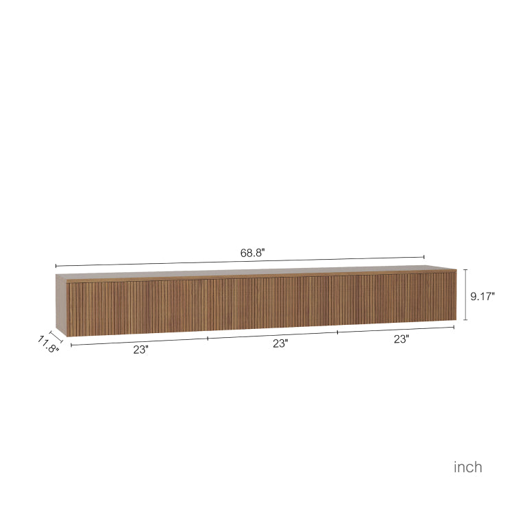 Floating Tv Stand Wall Mounted With 16 Color Leds,69" Modern Tv Stand, Floating Tv Cabinet Entertainment Center For 55 60 65 Inch Tv