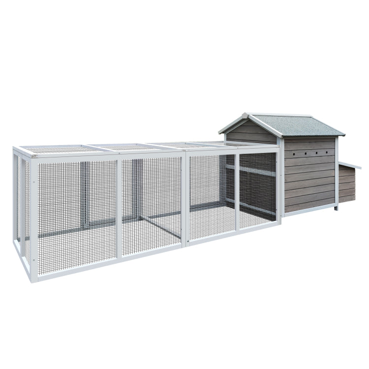 118 Wooden Chicken Coop Hen House Poultry Cage With Free Range Doors, Nesting Box,Leakproof Pull On Tray