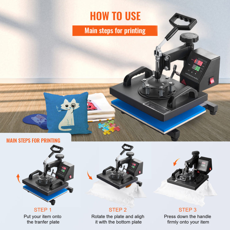 Heat Press, 12X10Inch T Shirt Press Machine, T Shirt Press Heat Press 30X23Cm Printing Machine Heat Transfer Sublimation Machine For T Shirts