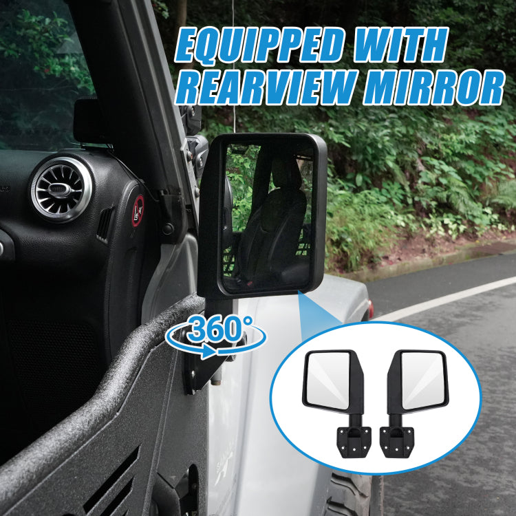 Off Road Steel Tubular Door With Side View Mirror For 2007 2018 Jeep Wrangler Jk 4 Door