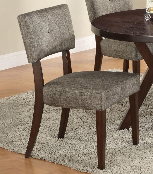 Drake Gray Fabric & Espresso Finish Side Chair Set Of 2