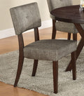 Drake Gray Fabric & Espresso Finish Side Chair Set Of 2