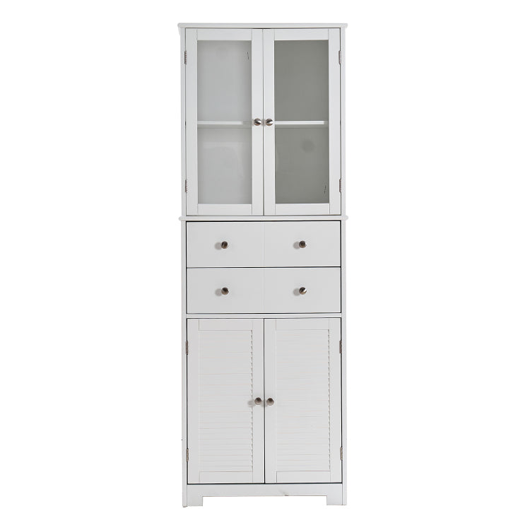 67" Tall Kitchen Pantry Cabinet With Doors And Shelves Large Stand Up Pantry Storage Cabinet With Drawer Large Food Cupboard Storage Cabinet For Kitchen Bathroom Craft Room, White