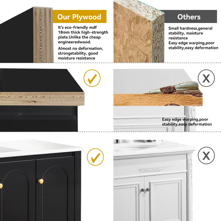 A 48 Inch Wide Black Bathroom Vanity With Large Storage Space A Cabinet Featuring 4 Soft Close Doors And 2 Drawers Excluding The Ceramic Basin