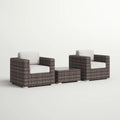 Fully Assembled 2 Person Rattan Wicker Seating Set With Cushions