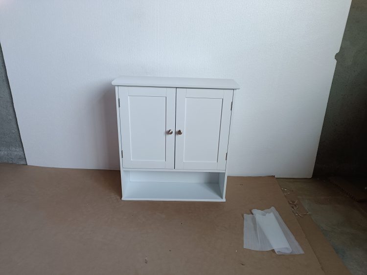 Bathroom Wall Cabinet With Door, Over Toilet Storage Cabinet With And Adjustable Shelves, 3 Tier Medicine Cabinet Wall Mounted, For Bathroom, Kitchen, Entryway, Laundry Room, White