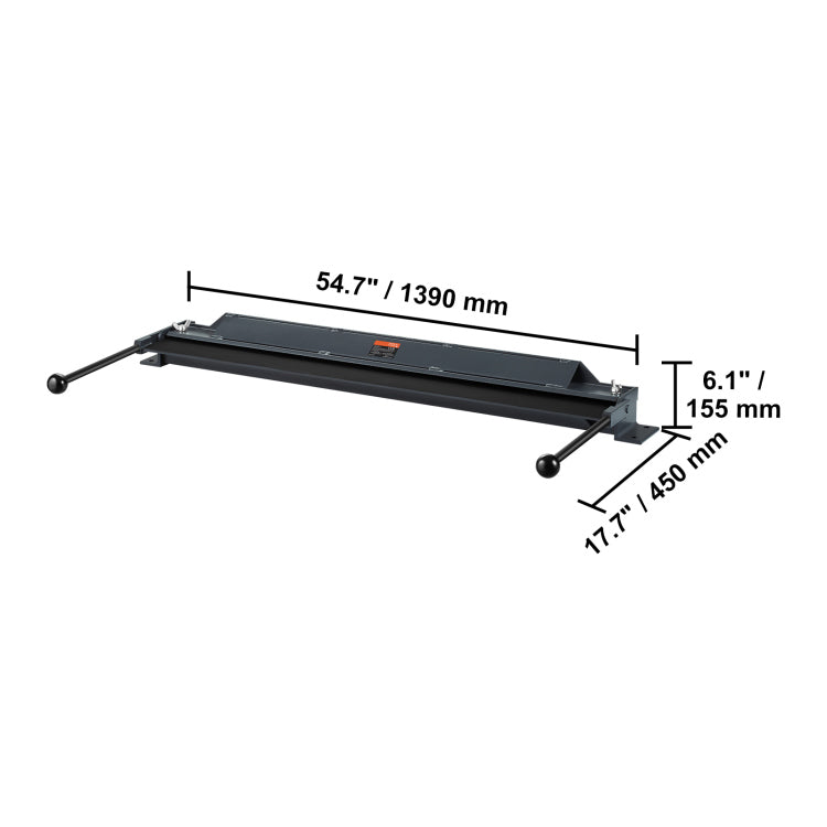Box And Pan Brake, 48 Inch, 0 130 Degrees Sheet Metal Bending Brake, Portable Mini Metal Bender With 20 Gauge Low Carbon Steel 14 Gauge Aluminum Capacity Power Handle, For Metal Bending