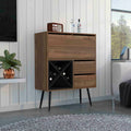 Prunus Bar Cabinet, One Cabinet, Two Drawers Mahogany Black