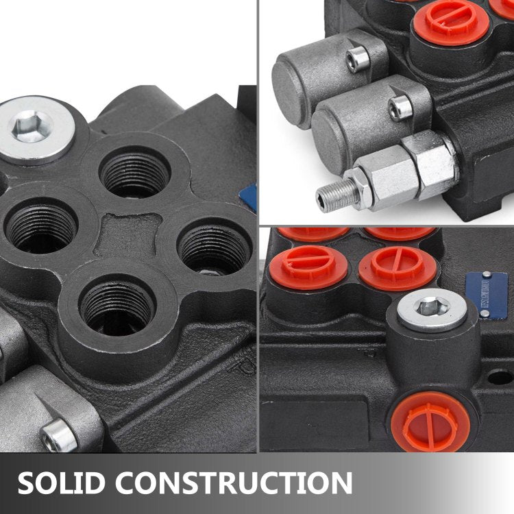Hydraulic Valve 2 Spool Hydraulic Joystick Control Valve 11Gpm Hydraulic Directional Control Valve Double Acting For Tractors Loaders Tanks