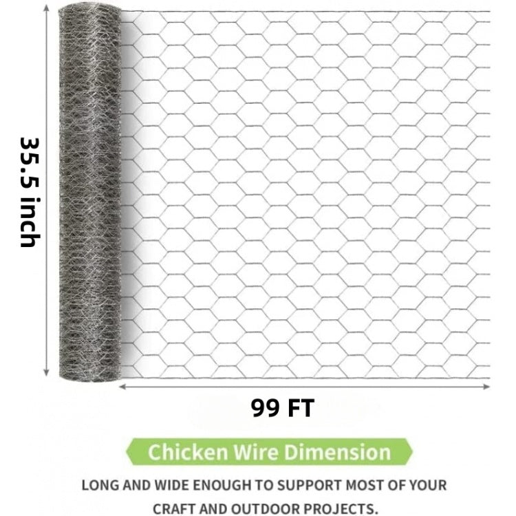 Silver Galvanized Metal Hexagonal Mesh, 21 Gauge Wire, Rust Resistant Garden Net, Suitable For Floral Arrangements, Chicken Wire, Handicrafts, Plant Protection, And Rabbit Cages