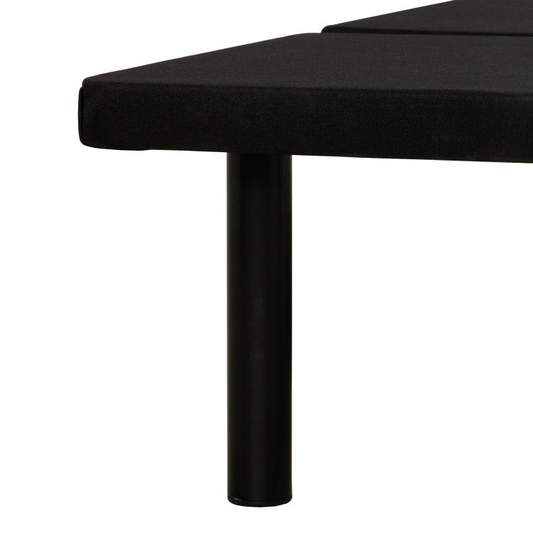 Upholstered Queen Size Platform Bed Frame For Bedrooms, Guest Rooms, Apartments, Dorms, Space Saving, Black