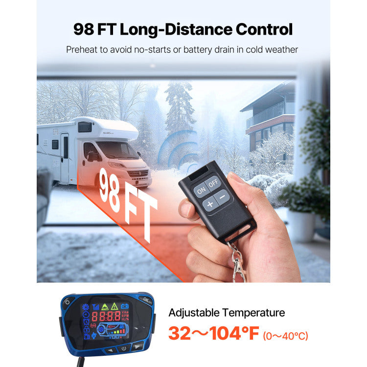 Diesel Air Heater Diesel Parking Heater 8 Kw Dc 12 24 V Blue Lcd Switch