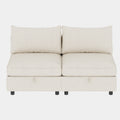 Armless Seat For Modular Sectional Sofa, Convertible Sofa Seat With Storage, Sleeper Sectional Sofa Set, Fabric Flexible Modular Combinations For Living Room 2Pcs