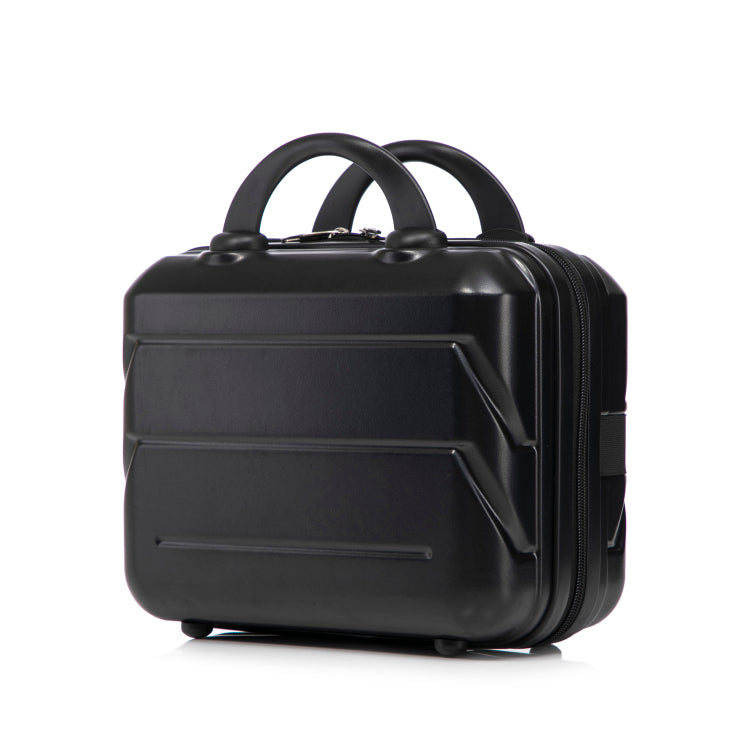 14" 20" 2 Pcs Set In Abs Spinner Wheel Luggage, With Combination Lock,14" Cosmetic Case Black