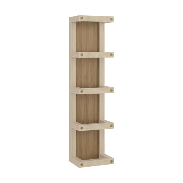 Arlington 5 Tier Wall Towel Rack, Vertical Storage Organizer For Bathroom Towels And Accessories, Natural Oak