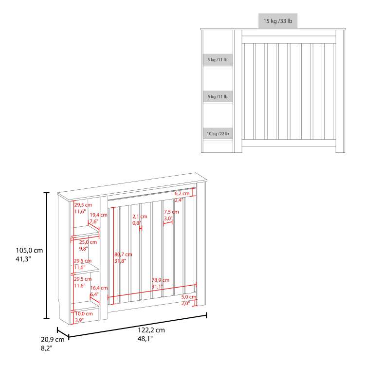 White Radiator Cover With Storage