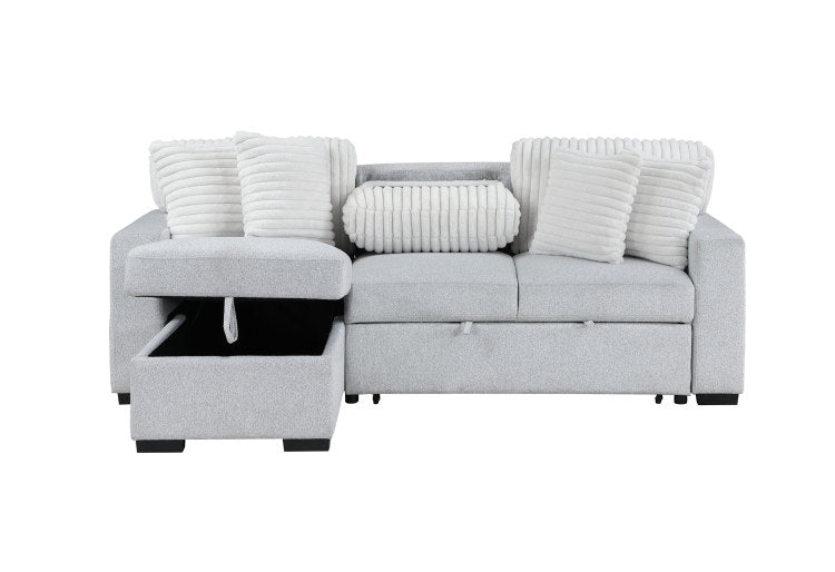 Ford Light Grey White Reversible Pull Out Sofa Bed