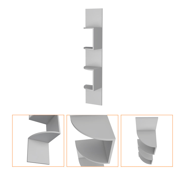 Rosebud Corner Floating Shelf: Modern Full Wall 4 Shelf Unit