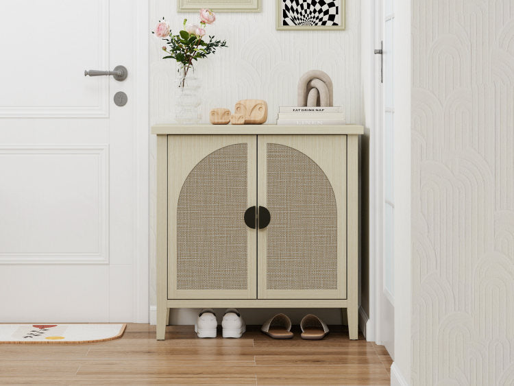 Rattan 2 Door Cabinet, Suitable For Bedroom, Living Room, Study