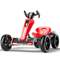 12V Electric Kids Pedal Go Kart, Folder Go Kart, Outdoor Ride On Toy With Adjustable Seat, 4 Non Slip Eva Wheels For Boys And Girls Aged 3 6 Years Old, Red
