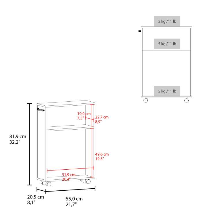 White Rolling Storage Cart With Versatile Compact Design