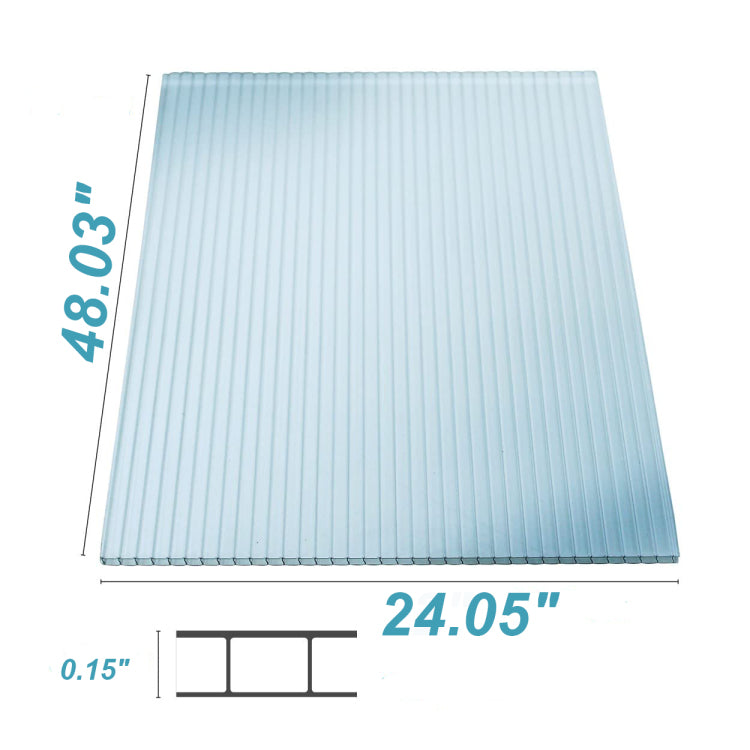14 Pieces Set 2' W X 4' L Polycarbonate Panel,Twin Wall Polycarbonate Sheets Waterproof Uv Protected Reinforced Clear Sheets For Greenhouse, Outdoor, Plant Stand Roof