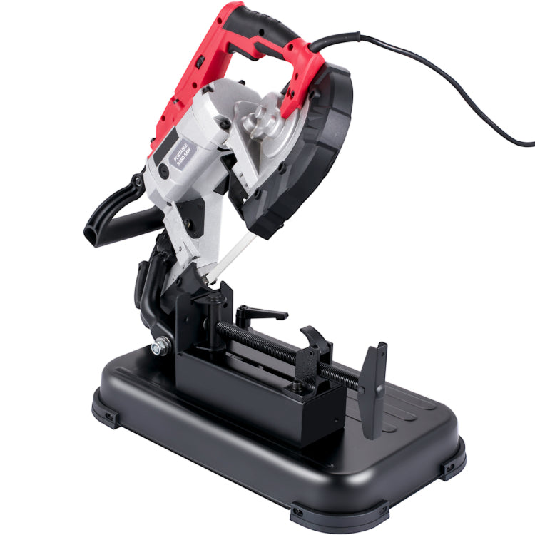 Portable Band Saw, 110V Removable Alloy Steel Base Cordless Band Saw, 5 Inch Cutting Capacity Hand Held Band Saw,Variable Speed Portable Bandsaw, 10Amp Motor Deep Cut Band Saw For Metal Wood