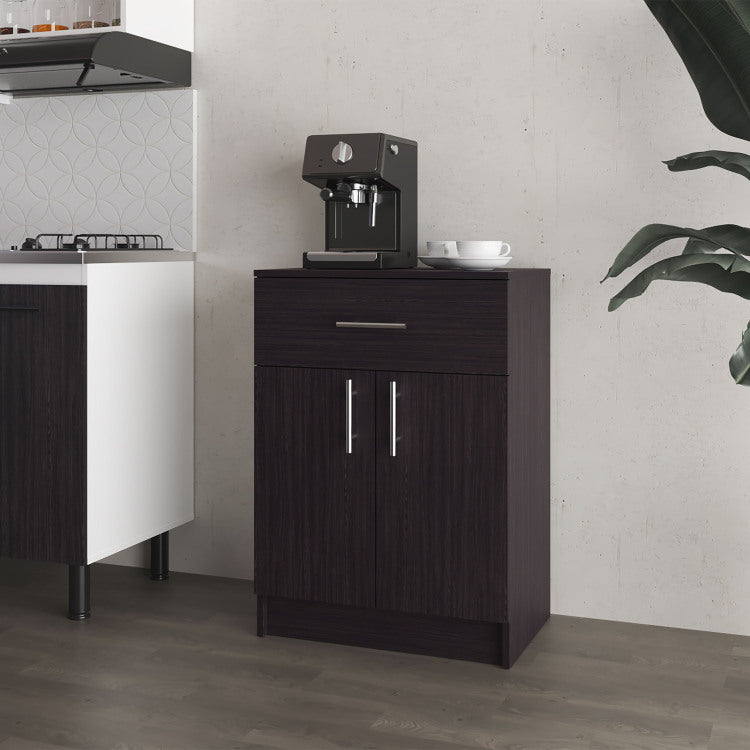 Cope Kitchen Pantry In Melamine With 2 Doors And 1 Drawer, Wengue