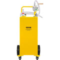 Fuel Caddy, 35 Gallon, Gas Storage Tank On 4 Wheels, With Manuel Transfer Pump, Gasoline Diesel Fuel Container For Cars, Lawn Mowers, Atvs, Boats, More, Yellow