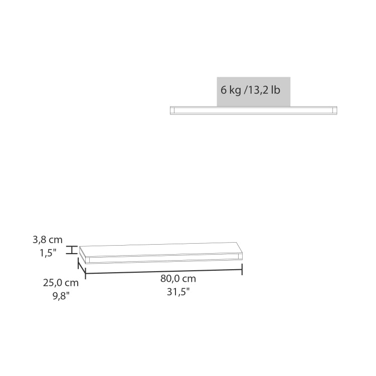 Ecco 31.5" Wide Floating Shelves Set Of 2, Shelves For Wall Decor For Bedroom, Bathroom Storage Shelves, Book Shelves For Living Room