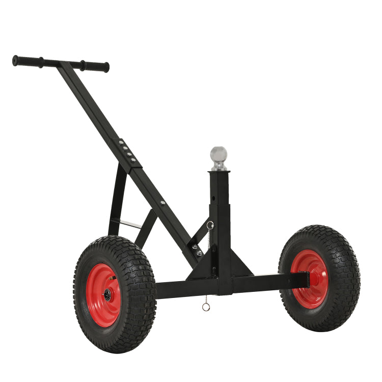 Versatile Heavy Duty Tri Wheels 800Lbs Trailer Dolly Load Capacity, Trailer Mover, With 2" Hitch Ball, 18'' 25'' Adjustable Height. Moving Trailer, Rv,Boat, Farming Equipments, Black