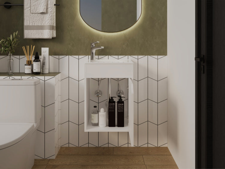 Hudson Vanity Sink, Bathroom, White