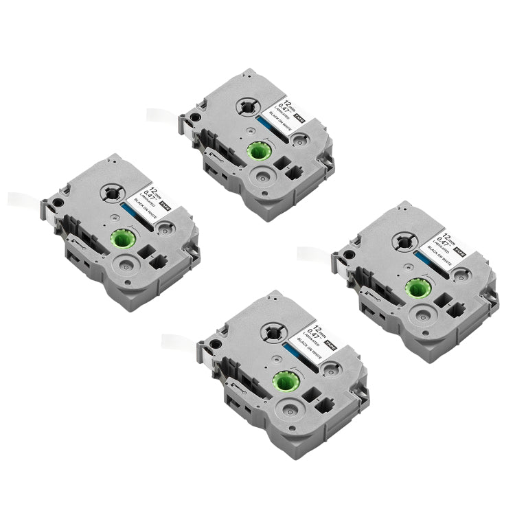 Label Maker Tape 4 Pack 12 Mm Black On White Label Maker Refills Tze 231